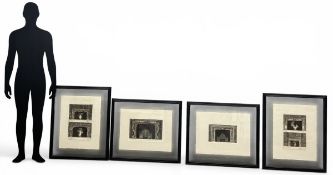 After Giovanni Battista Piranesi (1720-1778), a set of four architectural etchings. All in double