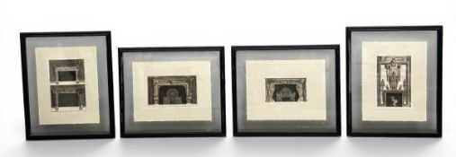 After Giovanni Battista Piranesi (1720-1778), a set of four architectural etchings. All in double