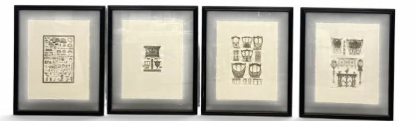 After Giovanni Battista Piranesi (1720-1778), a set of four architectural and other etchings. All in