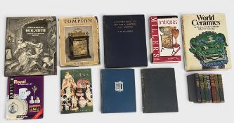 A mixed lot of antiques, art and other reference books to include Engravings by Hogarth, World