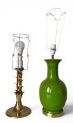 A vintage Hollywood Regency style brass palm tree table lamp in the manner of Maison Charles