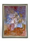 Ali Lagrouni (b. 1956), a contemporary framed abstract modernist style figural oil on canvas