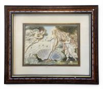 A contemporary composite resin moulded 3D wall plaque after Sandro Botticelli's 'The Birth of Venus'