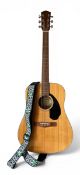 A vintage Fender CD-60S Dreadnought acoustic guitar from the Classic Series with soft travel case.