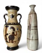 A mid-century Neoclassical style stoneware amphora by Roger Guerin (1896-1954), together with a