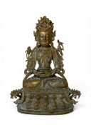 A Chinese Ming (16th-17th century) style gilt bronze Guanyin figure of a Buddhist Bodhisattva