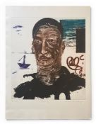 Jock McFadyen (b.1950), a contemporary limited edition portrait etching with aquatint in colours