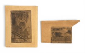 Felix-Hilaire Buhot (1847-1898), a small 19th century French Etching Revival drypoint etching with