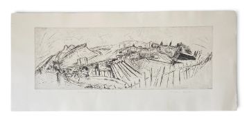 Timothy Hyman (1946-2024), a contemporary limited edition etching titled 'Edinburgh from Calton