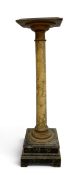 A 19th century Neoclassical style hand painted simulated marble column pedestal raised on a