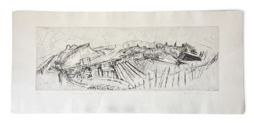 Timothy Hyman (1946-2024), a contemporary limited edition etching titled 'Edinburgh from Calton