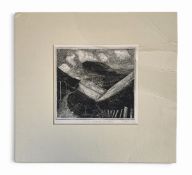 A contemporary artist's proof etching titled 'Track Around Whimble', 1987. Signed MAEW bottom right.