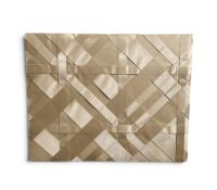 A woven padded lattice panel in taupe satin by Geraldine Larkin. H.58 x W.68