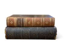 Two 19th century leather bound bibles, The New Testament and The Holy Bible, each with
