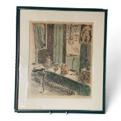 Carl Birger Straat (1914-2008), a pencil and watercolour interior study, signed and dated, framed