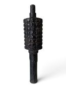 A WW1 German trench mortar bomb, granatenwerfer, inert with flying wings missing. H.29cm