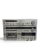 Vintage Technics hi-fi stereo with cassette player, audio receiver, FM radio Tuner and headphone