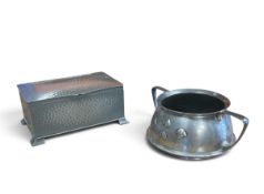 Archibald Knox for Liberty & Co., a late 19th century pewter sugar bowl marked Tudric along with