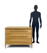 A contemporary John Lewis chest in light oak. H.82 x W.107 x D.45