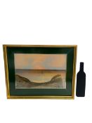 A 1970s abstract ink landscape on paper. Signed Henry Paozkowski and dated 1976 to the reverse in