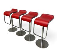 A set of four La Palma LEM barstools by Shin and Tomoku Azumi with swivel and rise and fall action