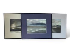 A set of three framed and glazed photographic prints, seascapes L.61 H.51cm.