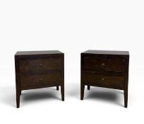 A pair of teak Lombok bedside cabinets. H.62 x W.57 x D.42