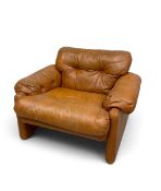 A vintage Coronado armchair by Afra and Tobia Scarpa for B&B Italia upholstered in (Small 1cm tear)