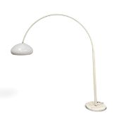 A 1970's vintage floor standing arc lamp with perspex shade on a metal base. H 200cm x W 55cm x D