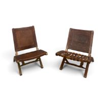 Two mid century hardwood 