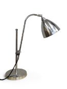 A contemporary aluminium Original BTC desk lamp with adjustable mechanism, with maker's marks. H.