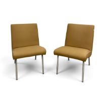 A pair of 1960's vintage Vostra 607 chairs by Walter Knoll, with labels. H 78cm x W 62cm x D 54cm