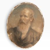 A 19th century pastel portrait, oval portrait of John Greenleaf Whittier (1807-1892) American