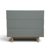 A contemporary chest of three drawers, retro styled on splay supports by Maisons du Monde. H.80 x