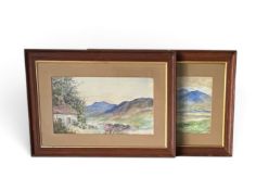 A pair of 19th century framed and glazed watercolours, Scottish landscapes, one signed bottom