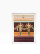 Nicholas Doringy (1657-1746) a hand coloured engraving of the Graces in the Pompeii style. H.33cm