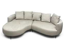 John Lewis Lozenge Grand five seater LHF chaise end sofa with metal legs upholstered in Putty