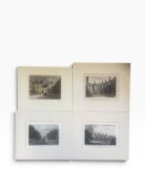 A set of four 19th century hand coloured engravings of Oxford city life including University