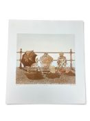 Two Gillian Lawson etchings, The View and another similar, both signed and numbered in pencil,