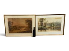 Two 19th century framed, glazed and signed watercolours, one of Windsor Castle dated 1818,