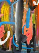Adam Falp (b.1994), 'Bicycle', acrylic on paper, signed and inscribed to reverse. H.90 x W.65cm.