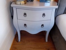 2 Grey wooden 2 draw bedside tables