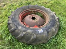 8 Stud Vintage Wheel and Tyre - 14.9/13-28 - No Vat