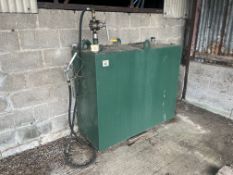 890L Green Diesel Tank c/w Manual Pump and Hose