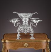 A FINE 18TH CENTURY STERLING SILVER EPERGNE C. 1770