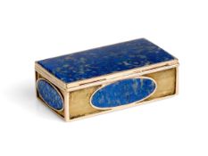 A 19TH CENTURY GOLD AND LAPIS LAZULI VINAIGRETTE
