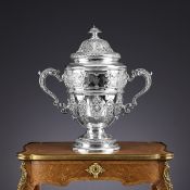 A MASSIVE STERLING SILVER EDWARDIAN CUP AND COVER, 242 OZ, MAPPIN & WEBB, 1903