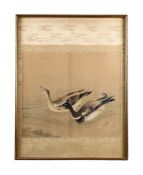 A 19TH CENTURY JAPANESE INK AND COLOUR PAINTING ON PAPER