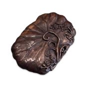 A JAPANESE MEIJI PERIOD CARVED HARDWOOD DISH