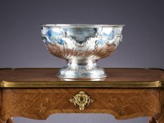 A LARGE VICTORIAN STERLING SILVER PUNCH BOWL C. 1896, JAMES DEAKIN & SONS